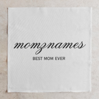 Personalized Best Mom Ever Calligraphy Name Cloth Napkin