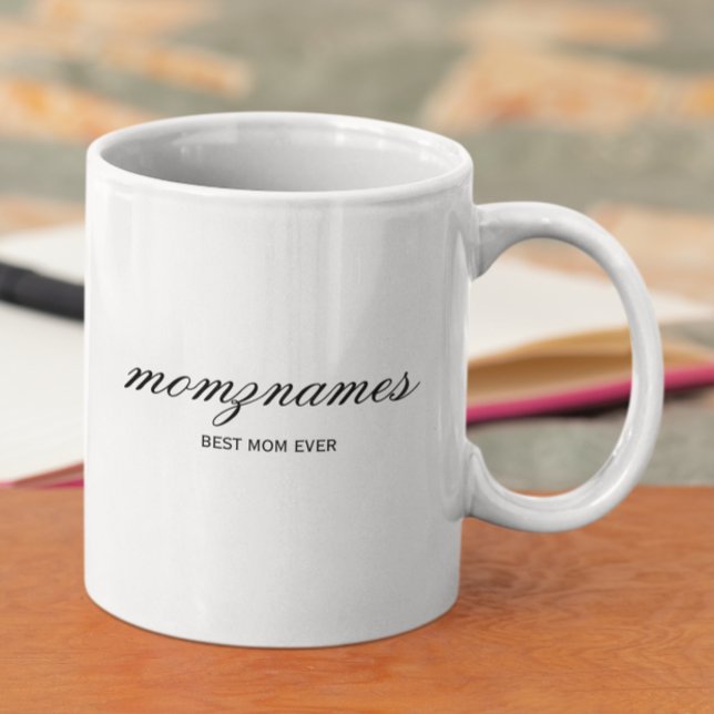 Personalized Best Mom Ever Calligraphy Name Coffee Mug (Creator Uploaded)