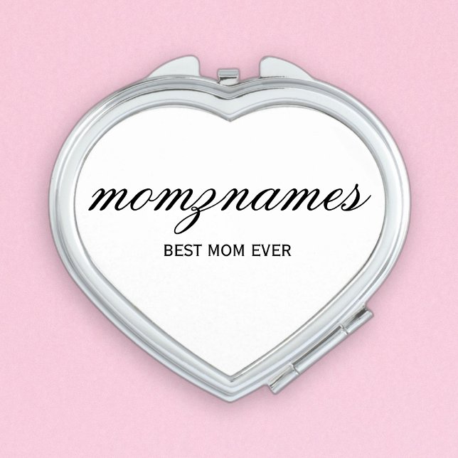 Personalized Best Mom Ever Calligraphy Name Compact Mirror (Creator Uploaded)