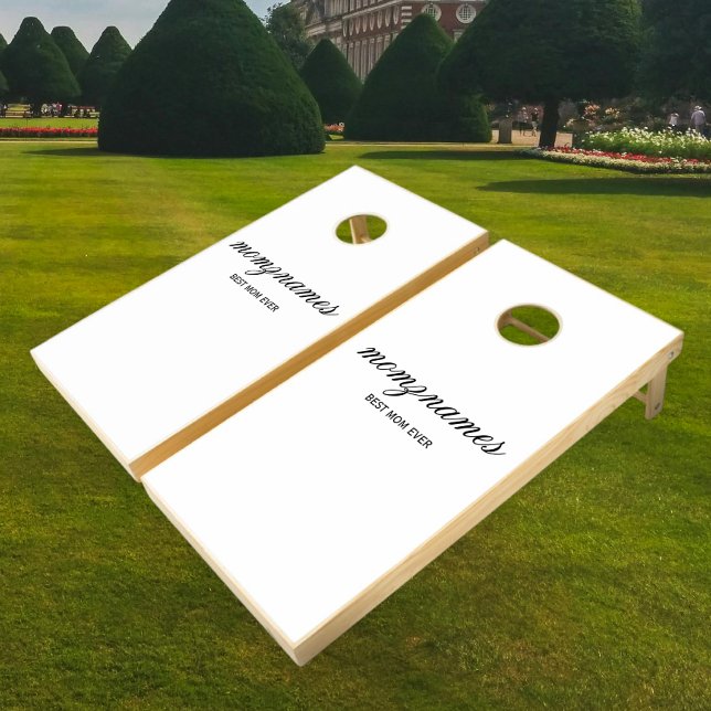Personalized Best Mom Ever Calligraphy Name Cornhole Set (Creator Uploaded)