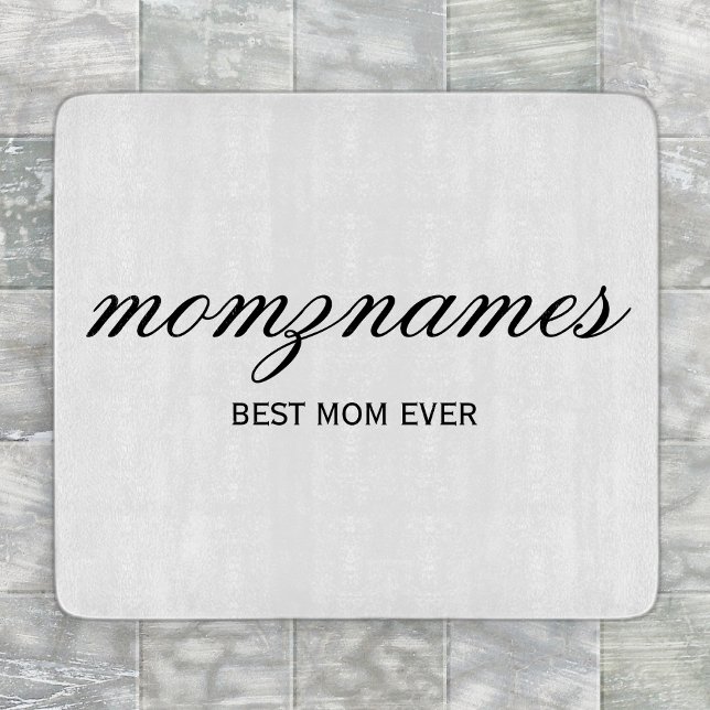 Personalized Best Mom Ever Calligraphy Name Cutting Board (Creator Uploaded)