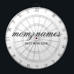 Personalized Best Mom Ever Calligraphy Name Dart Board<br><div class="desc">Celebrate the special moms in your life with our Personalized Best Mom Ever Calligraphy Name design, perfect for Mother's Day, birthdays, or any occasion to show your love. This elegant and customizable gift is ideal for all moms—whether they’re the world's best mom ever, dog mom, cat mom, or bonus mom!...</div>