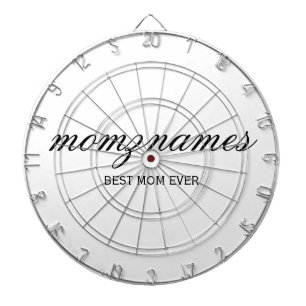 Personalized Best Mom Ever Calligraphy Name Dart Board