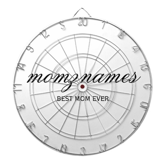 Personalized Best Mom Ever Calligraphy Name Dart Board (Front)