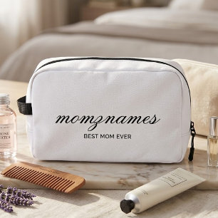 Personalized Best Mom Ever Calligraphy Name Dopp Kit