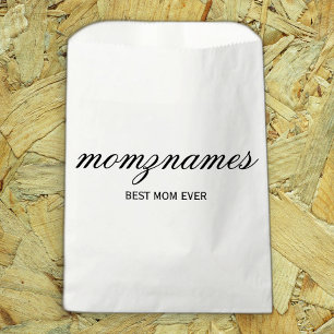 Personalized Best Mom Ever Calligraphy Name Favor Bag