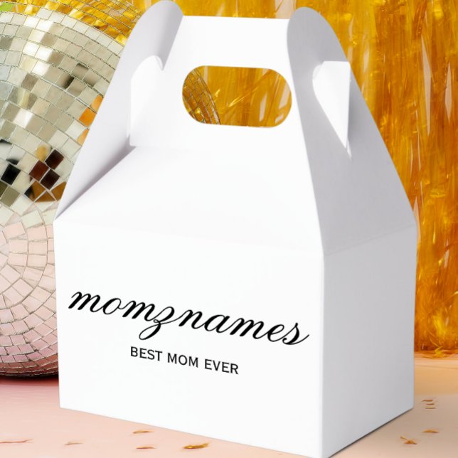 Personalized Best Mom Ever Calligraphy Name Favor Boxes (Creator Uploaded)