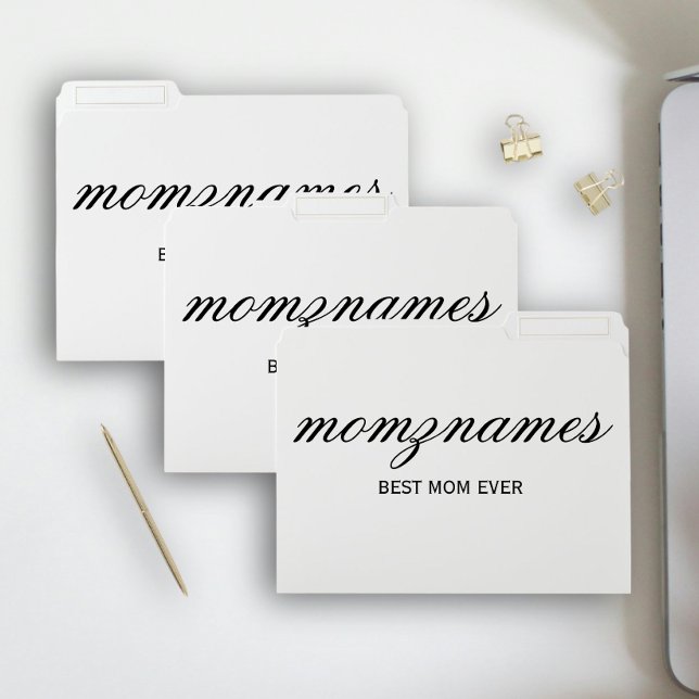 Personalized Best Mom Ever Calligraphy Name File Folder (Creator Uploaded)