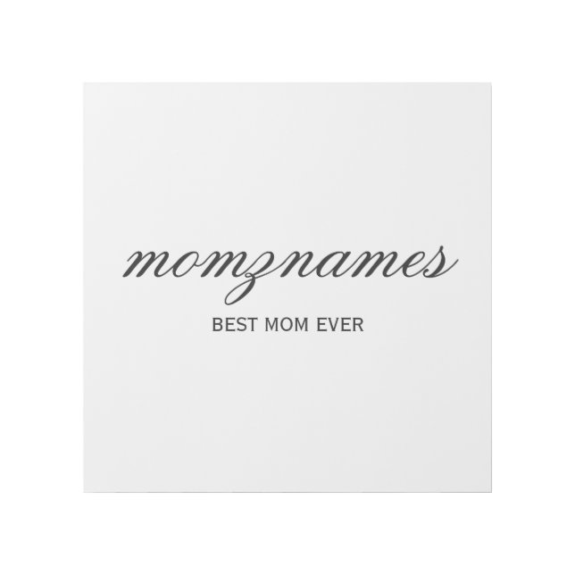 Personalized Best Mom Ever Calligraphy Name Gallery Wrap (Front)