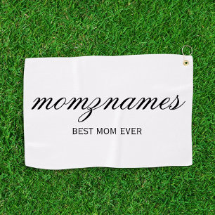 Personalized Best Mom Ever Calligraphy Name Golf Towel