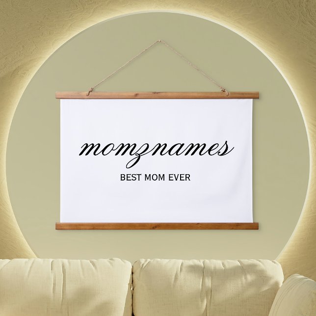 Personalized Best Mom Ever Calligraphy Name Hanging Tapestry (Creator Uploaded)