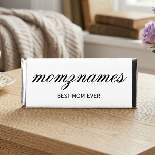 Personalized Best Mom Ever Calligraphy Name Hershey Bar Favors