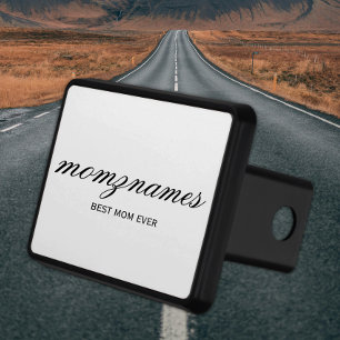 Personalized Best Mom Ever Calligraphy Name Hitch Cover