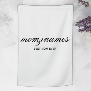 Personalized Best Mom Ever Calligraphy Name House Flag