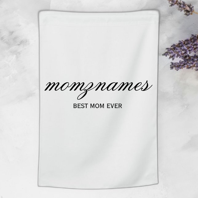 Personalized Best Mom Ever Calligraphy Name House Flag (Creator Uploaded)