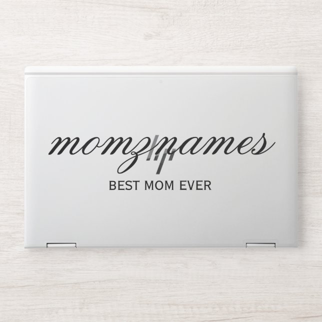Personalized Best Mom Ever Calligraphy Name HP Laptop Skin (Front)