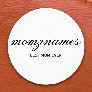 Personalized Best Mom Ever Calligraphy Name Kids' Labels