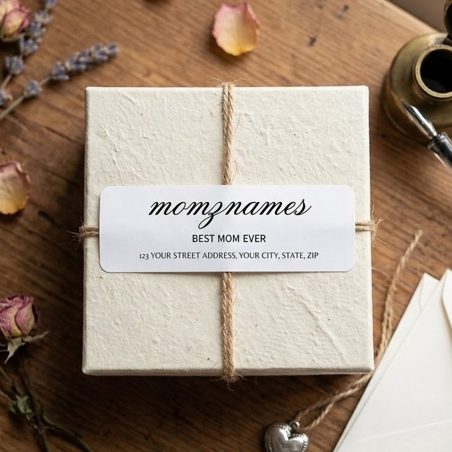 Personalized Best Mom Ever Calligraphy Name Label (Creator Uploaded)