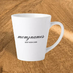Personalized Best Mom Ever Calligraphy Name Latte Mug