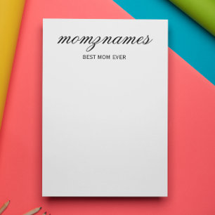 Personalized Best Mom Ever Calligraphy Name Letterhead