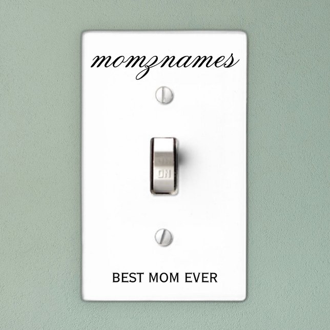Personalized Best Mom Ever Calligraphy Name Light Switch Cover (Creator Uploaded)