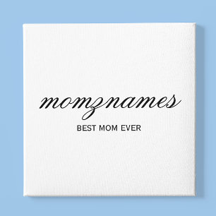Personalized Best Mom Ever Calligraphy Name Metal Print