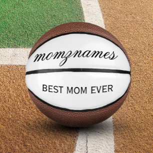 Personalized Best Mom Ever Calligraphy Name Mini Basketball