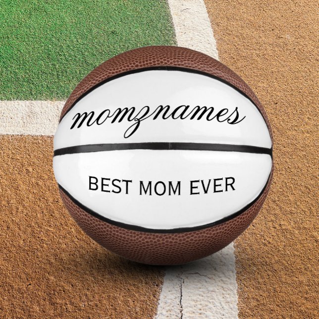 Personalized Best Mom Ever Calligraphy Name Mini Basketball (Creator Uploaded)