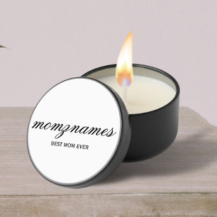 Personalized Best Mom Ever Calligraphy Name Mini Candle Favors