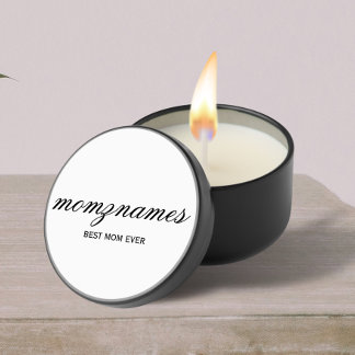 Personalized Best Mom Ever Calligraphy Name Mini Candle Favors