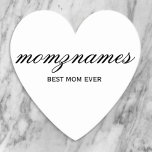 Personalized Best Mom Ever Calligraphy Name Paper Coaster