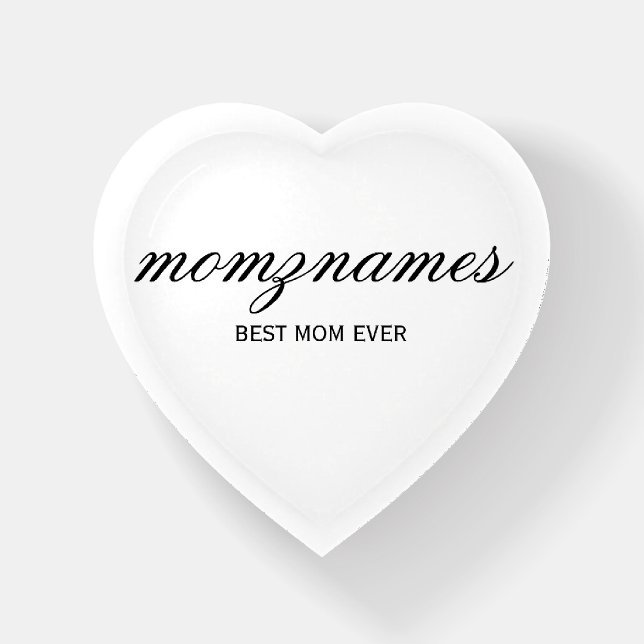 Personalized Best Mom Ever Calligraphy Name Paperweight (Front)