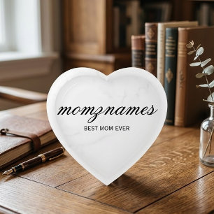 Personalized Best Mom Ever Calligraphy Name Paperweight