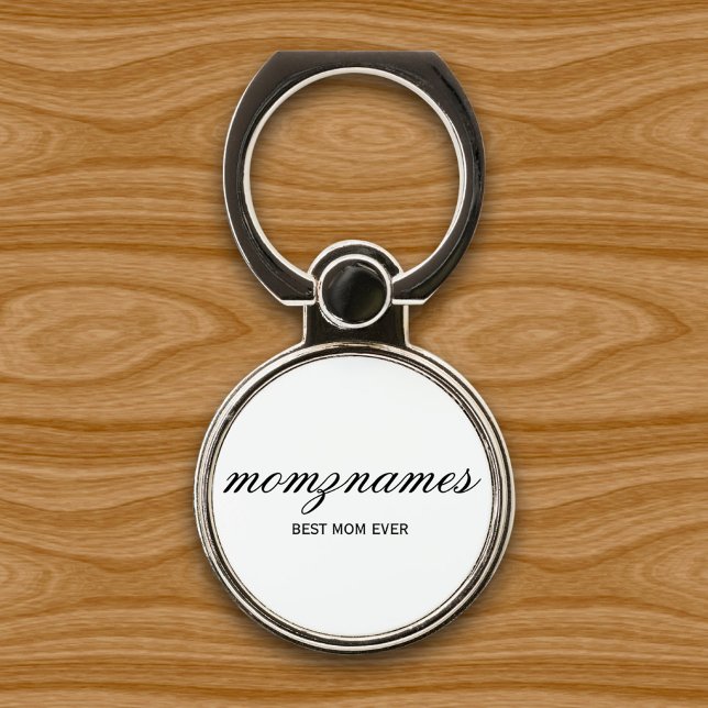 Personalized Best Mom Ever Calligraphy Name Phone Ring Stand (Creator Uploaded)