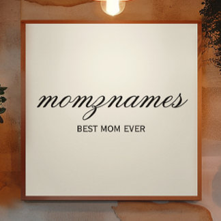 Personalized Best Mom Ever Calligraphy Name Photo Print