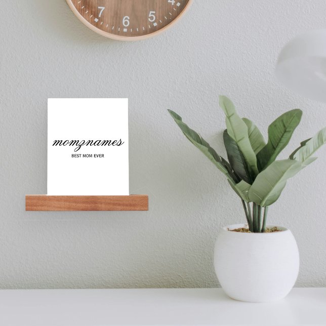 Personalized Best Mom Ever Calligraphy Name Picture Ledge (Creator Uploaded)