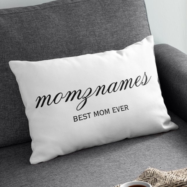 Personalized Best Mom Ever Calligraphy Name Pillow Case (Creator Uploaded)