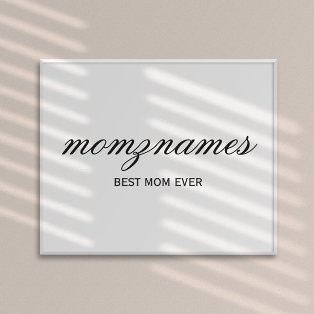 Personalized Best Mom Ever Calligraphy Name Poster (Creator Uploaded)