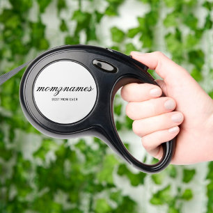 Personalized Best Mom Ever Calligraphy Name Retractable Pet Leash