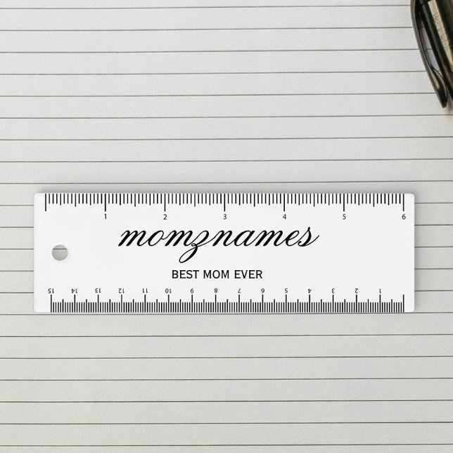 Personalized Best Mom Ever Calligraphy Name Ruler (Creator Uploaded)