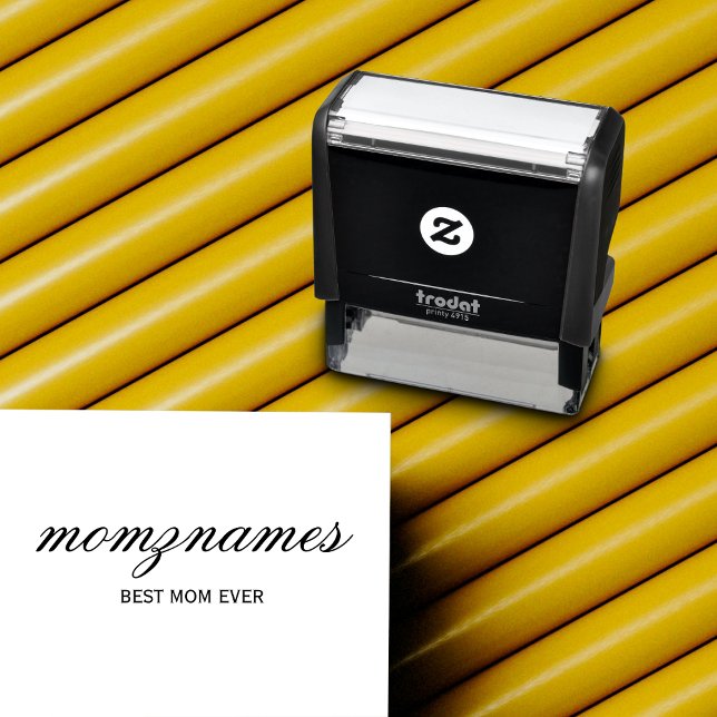 Personalized Best Mom Ever Calligraphy Name Self-inking Stamp (Creator Uploaded)