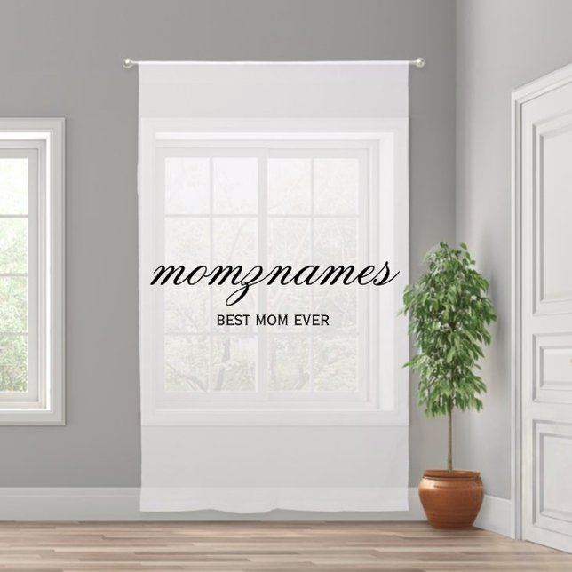 Personalized Best Mom Ever Calligraphy Name Sheer Curtains (Creator Uploaded)