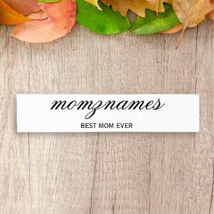 Personalized Best Mom Ever Calligraphy Name Short Table Runner