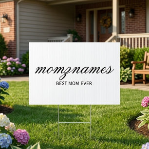 Personalized Best Mom Ever Calligraphy Name Sign