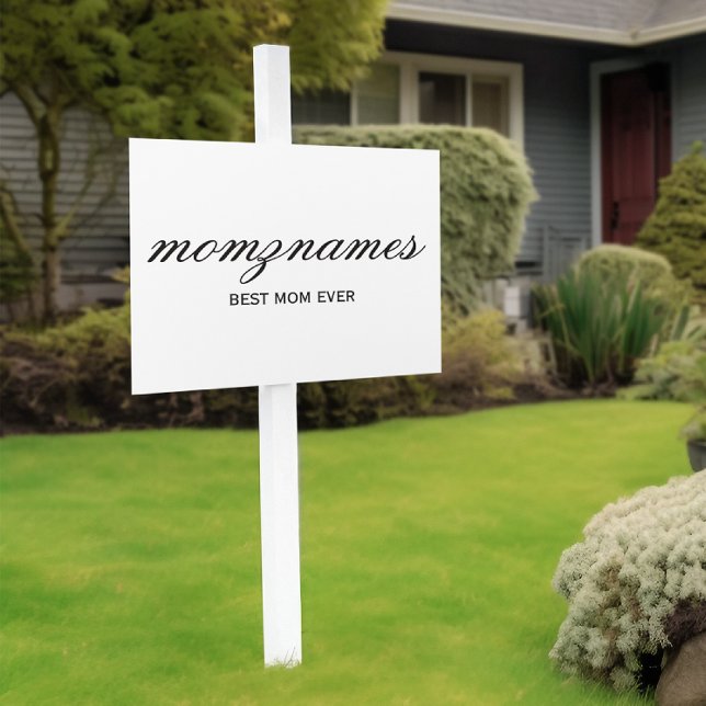 Personalized Best Mom Ever Calligraphy Name Sign (Creator Uploaded)