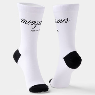 Personalized Best Mom Ever Calligraphy Name Socks