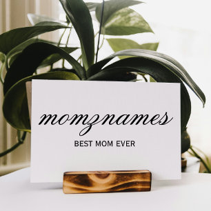 Personalized Best Mom Ever Calligraphy Name Table Number