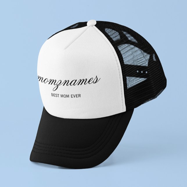 Personalized Best Mom Ever Calligraphy Name Trucker Hat (Creator Uploaded)