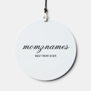 Personalized Best Mom Ever Calligraphy Name Wind Chime