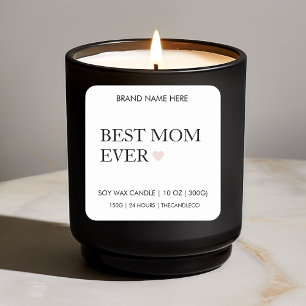 Personalized Best Mom Ever Candle Label